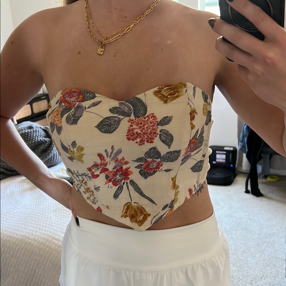 Floral Strapless Top